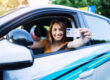 Woman,With,Driving,License.,Driving,School.,Young,Beautiful,Woman,Successfully
