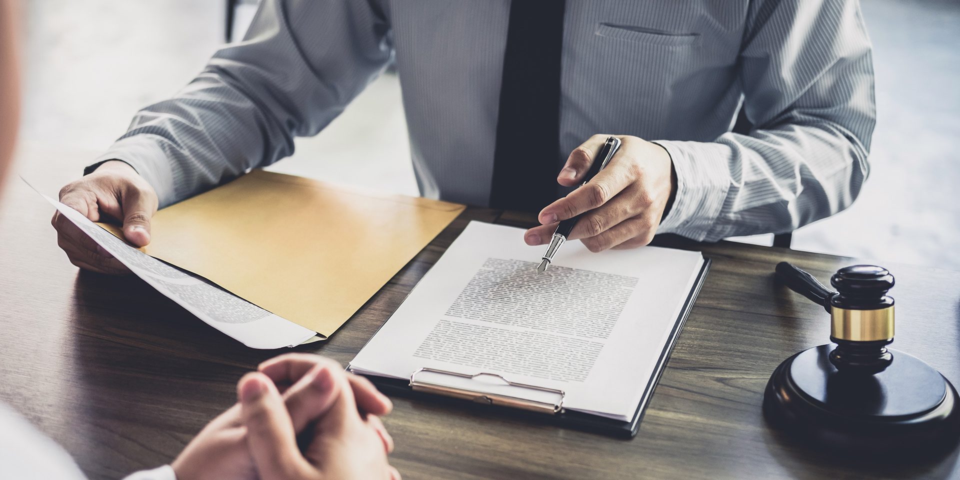 Legal practicioner going over legal documents