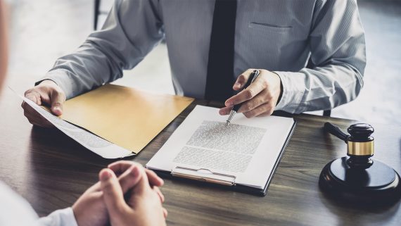 Legal practicioner going over legal documents